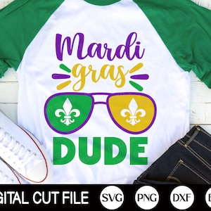 Mardi Gras Dude Svg, Mardi Gras Png, Fat Tuesday Svg, Fleur De Lis Svg, Party, Kids Mardi Gras Shirt, Svg-bestanden voor Cricut, silhouetbestand