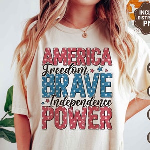 Amerika Freiheit tapfere Unabhängigkeit Power SVG, Retro 4. Juli SVG, Unabhängigkeitstag Shirt, Sublimation Png, SVG-Dateien für Cricut