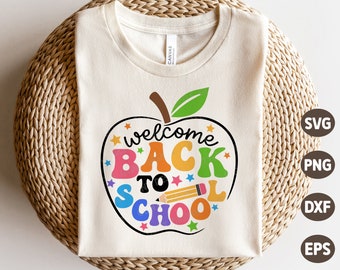 Welcome Back To School Svg, 1st day of school Svg, First School Day Gift, Retro School Teacher Shirt, Svg Files For Cricut
