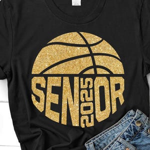 Basket-ball senior 2025 SVG, SVG de l'obtention du diplôme, impression de T-shirt senior, classe senior drôle, chemise senior 2025, PNG, fichiers Svg pour Cricut