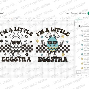 I'm A Little Eggstra SVG PNG, Retro Easter Svg, Easter Egg Png, Boy ...