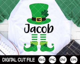 St Patricks Day Leprechaun Svg, Leprechaun Svg, Shamrock Svg, Lucky Svg, Clover Png, Kids Shirt Design, Svg Files For Cricut
