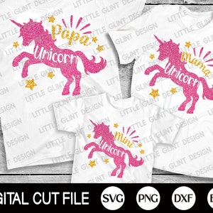Mama Unicorn Svg, Mother's Day Gift Shirt, Unicorn Svg bundle, New Mom Svg, Father's Day, baby Cut file, Dxf, Clip Art, Svg Files For Cricut