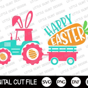 Happy Easter Tractor, Easter Tractor Carotte svg, Pâques svg, svg Easter Egg, Svg Easter, Tracteur svg boys, svg files for cricut, silhouette