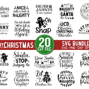 Naughty Christmas SVG Bundle, Funny Christmas Cut File, Silly Christmas ...