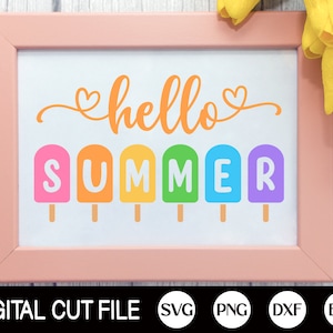 Hello Summer Svg, Summer Svg, Beach Cut Files, Hello Summer Sign, Hello Summer Png, Summer Porch Sign, Summer Shirt, Svg Files For Cricut