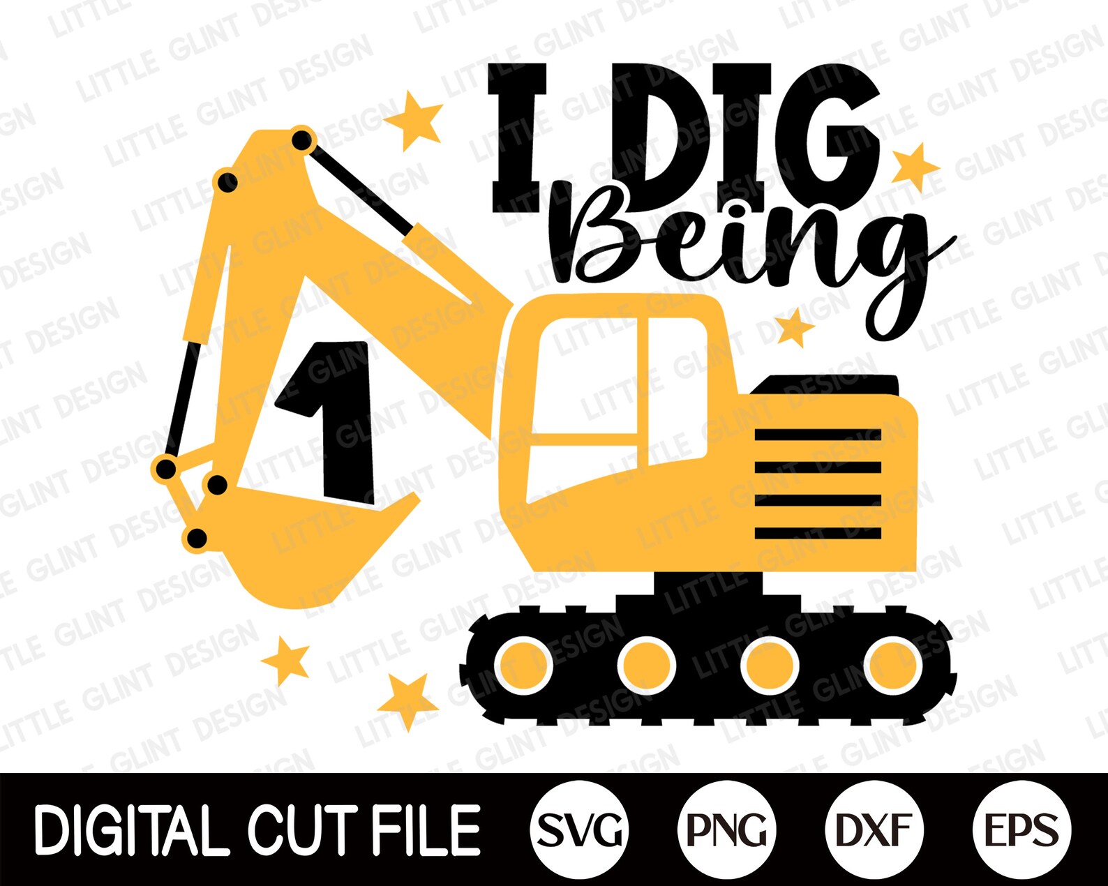I Dig Being 1 SVG 1st Birthday Boys Svg Excavator Svg Kids - Etsy