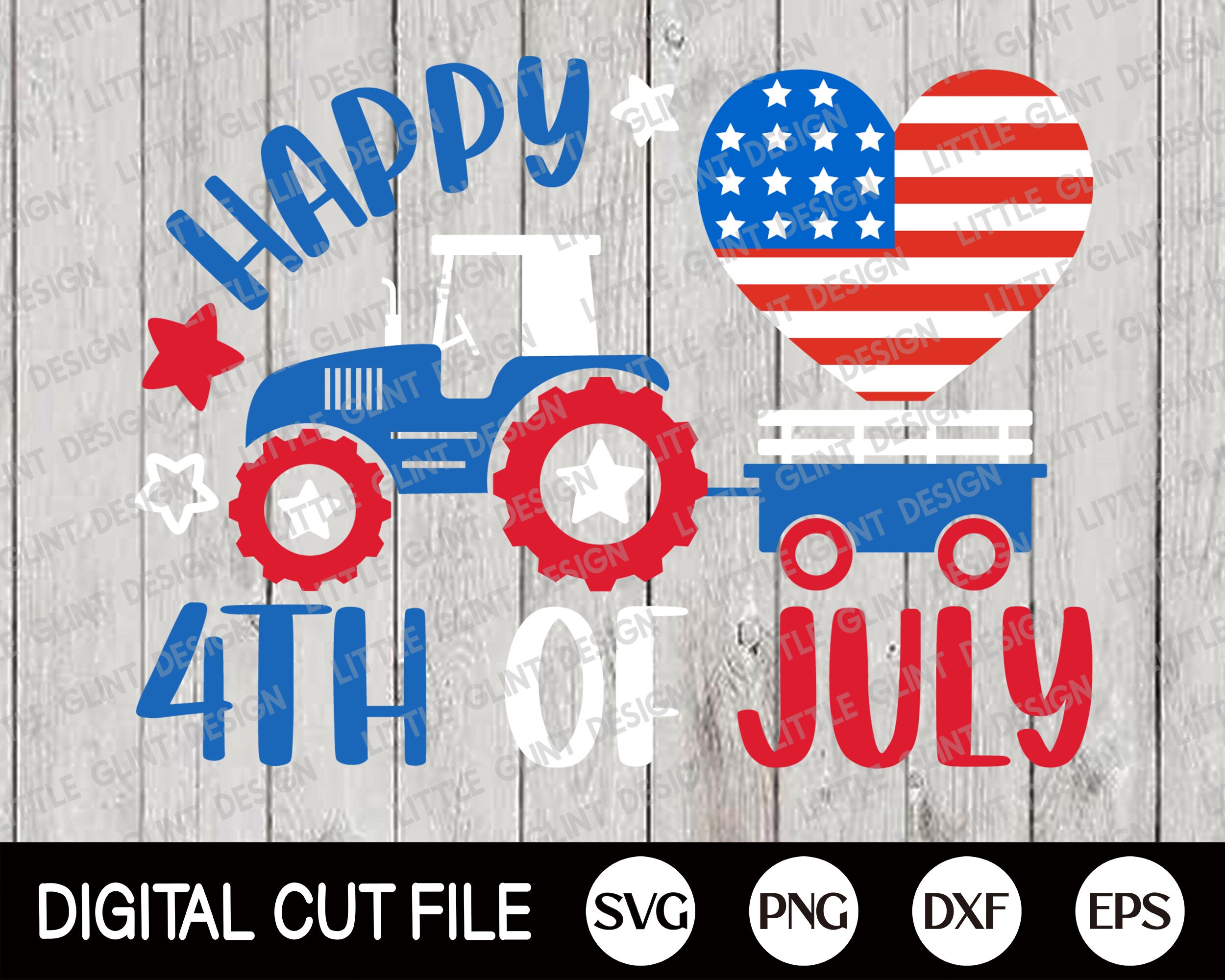 Happy 4th of July Tractor Svg Monster Tractor Svg Etsy