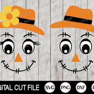 Scarecrow Face Svg, Halloween Svg, Scarecrow Boy and Girl Svg, Spooky Svg, Fall Svg, Halloween Baby Shirt Svg, Autumn, Svg Files For Cricut