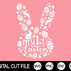 Easter Svg, My First Easter Svg, Bunny Face Svg, Baby 1st Easter Png, Easter Egg Svg, Svg Easter, Kids Easter Svg, Svg Files For Cricut