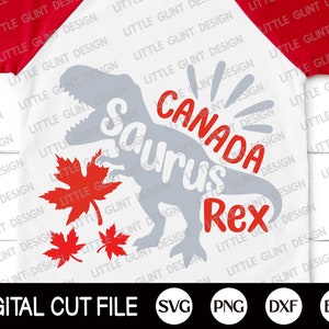 Canadá Svg, Maple Leaf Dinosaur Svg, Día de Canadá Saurus Svg, Camisa de la bandera de Canadá, Archivo de corte patriótico, Archivos Svg para Cricut, Archivos de silueta