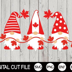 Kanada SVG, Ahornblatt halten Gnome, Kanada Tag Gnomies SVG, Kanada Flagge Shirt, patriotische Schnitt Datei, SVG-Dateien für Cricut