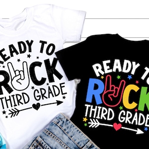 Ready To Rock 3. Klasse SVG, Back to school SVG, Schulspruch, Junge 1.Tag Schulshirt, 3. Klasse Geschenk, Png, Svg Dateien für Cricut