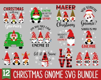 Christmas Gnome 2025 SVG Bundle, Christmas SVG Bundle, Gnomes Png, Holiday Gnome, Funny Christmas Shirt, Svg Files for Cricut