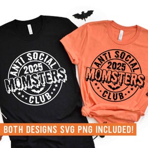 Club de Mamás Antisociales SVG, Halloween 2025 SVG, Mamás SVG, Camiseta de Mamá de Halloween SVG, Club de Mamás Antisociales PNG, Archivos SVG para Cricut imagen 1