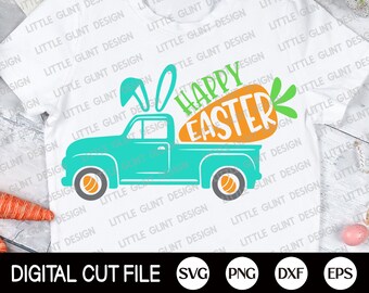 Happy Easter Truck, Easter Truck Carrot Svg, Easter Svg,  Svg Easter Egg, Svg Easter, Truck Svg Boys, Svg Files For Cricut, Silhouette