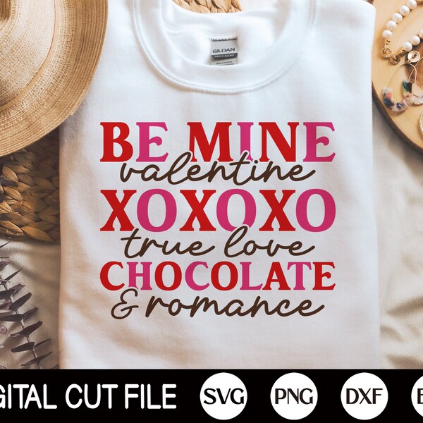 Be mine Valentine SVG, Xoxo SVG, True love, Valentine's Day Svg, Romance, Valentines Cut File, Retro Valentine Shirt, Svg Files for Cricut