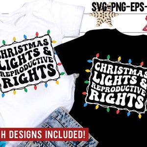 Kerstverlichting en reproductieve rechten Png, Pro Choice, Retro Christmas Shirt, Svg-bestanden voor Cricut