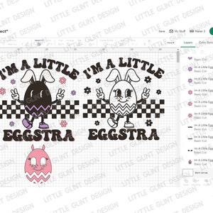 I'm A Little Eggstra SVG PNG, Retro Easter Svg, Easter Egg Png, Girl ...