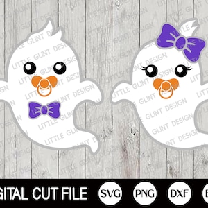 Baby Ghost Svg, Halloween Svg Bundle, Ghost Boy and Girl Svg, Spooky Svg, Halloween Baby Shirt Svg, Funny Halloween, Svg Files For Cricut