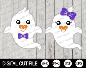 Baby Ghost Svg, Halloween Svg Bundle , Ghost Boy and Girl Svg, Spooky Svg, Halloween Baby Shirt Svg, Funny Halloween, Svg Files For Cricut