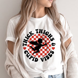 Thick Thighs Cupid Vibes SVG, Retro Valentine Svg, Vintage Valentines ...