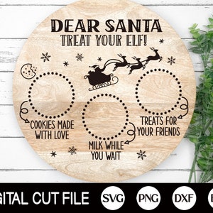 Caro Santa Plate SVG, Christmas Svg, Santa Tray Svg, Santa Cookie Plate, Santa Cookies Svg, Doodle Tray Svg, Svg Files for Cricut