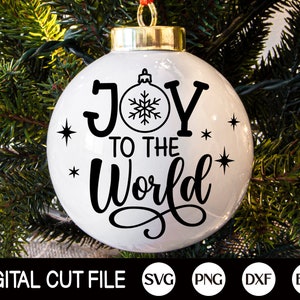 Adorno de Navidad arabesco SVG, Alegría al mundo SVG, Navidad Svg, Adorno arabesco, Dicho divertido de Navidad, Archivos Svg para Cricut