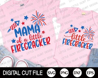 Mama eines kleinen Feuerwerkskörpers Svg Bundle, 4. Juli Svg, Unabhängigkeitstag, 4. Juli, Mama eines kleinen patriotischen, Svg Dateien für Cricut