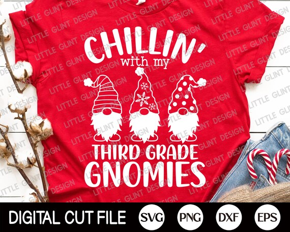Chilling With My 1st Grade Gnomies Matching Christmas T-Shirt Chilling With My 1st Grade Gnomies Matching Christmas T-Shirt