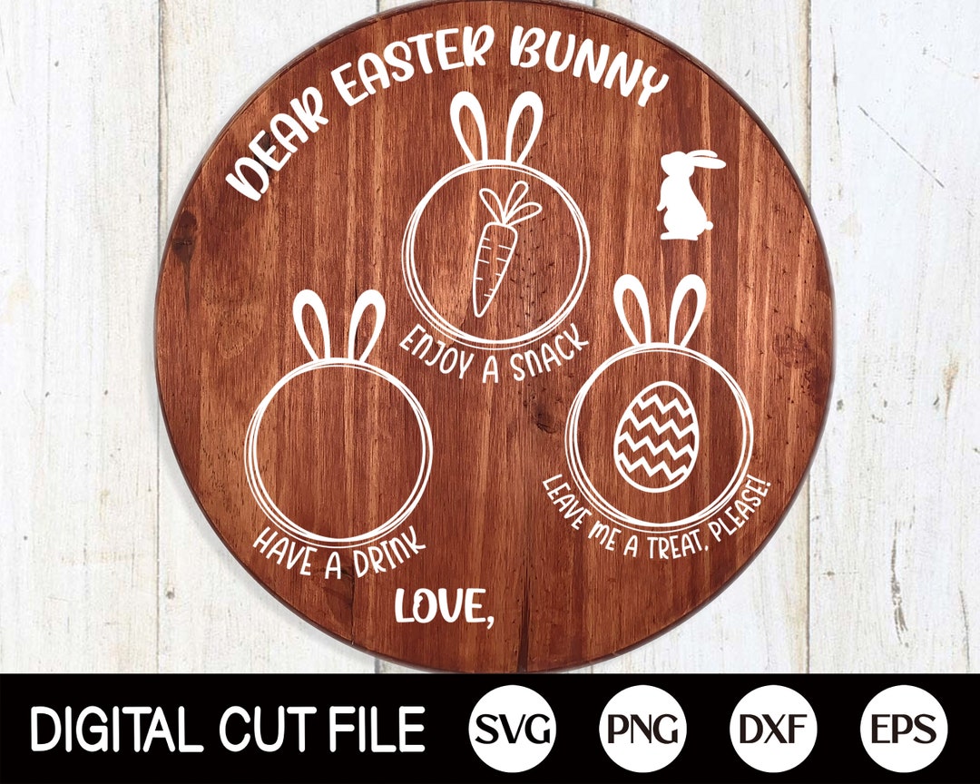 Easter Bunny Plate Svg, Easter Svg, Dear Easter Bunny Tray Svg, Carrot