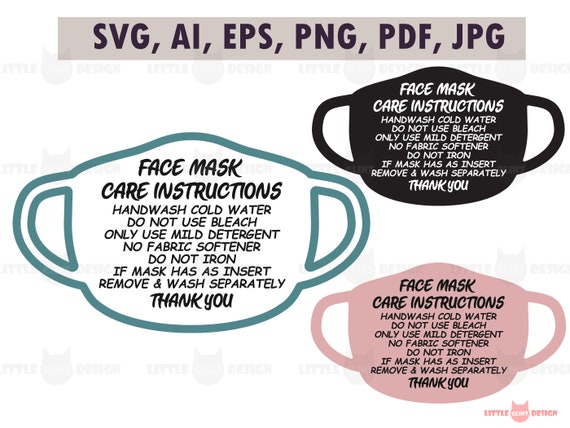 Download Mask Care Card Care Card Template Face Mask Care Card Face Etsy