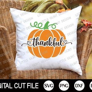 Fall Svg, Thankful Svg, Thanksgiving Svg, Pumpkin Svg, Autumn Cut file, Thankful Shirt, Fall Sign Shirt, Dxf, Png, Svg Files For Cricut