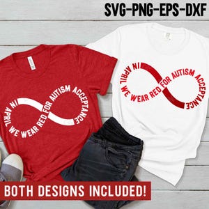 In april dragen we rode autisme SVG PNG, autisme bewustzijn png, autisme acceptatie SVG, sublimatie ontwerp