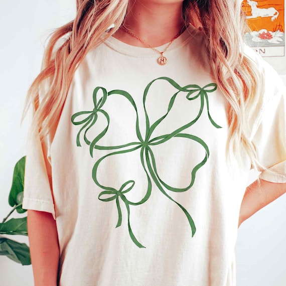 Preppy Shamrock St Patricks Day Coquette Bow PNG, Lucky Png, St Pattys Day Png, Trendy Irish Png, St Patricks Day Sublimation Design