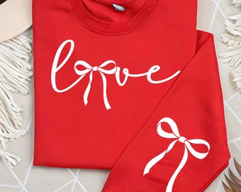 Love valentine Coquette SVG PNG, Valentines Svg, Coquette bow Valentine Day Png, Heart Design, Digital Download