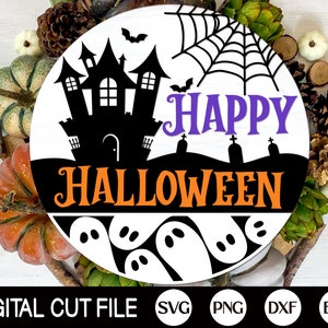 Halloween Welcome Sign Bundle, Halloween Door Hanger SVG, Ghost Svg, Spider Svg, Boo Svg, Happy Halloween Sign Svg, Glowforge Laser Cut File image 6
