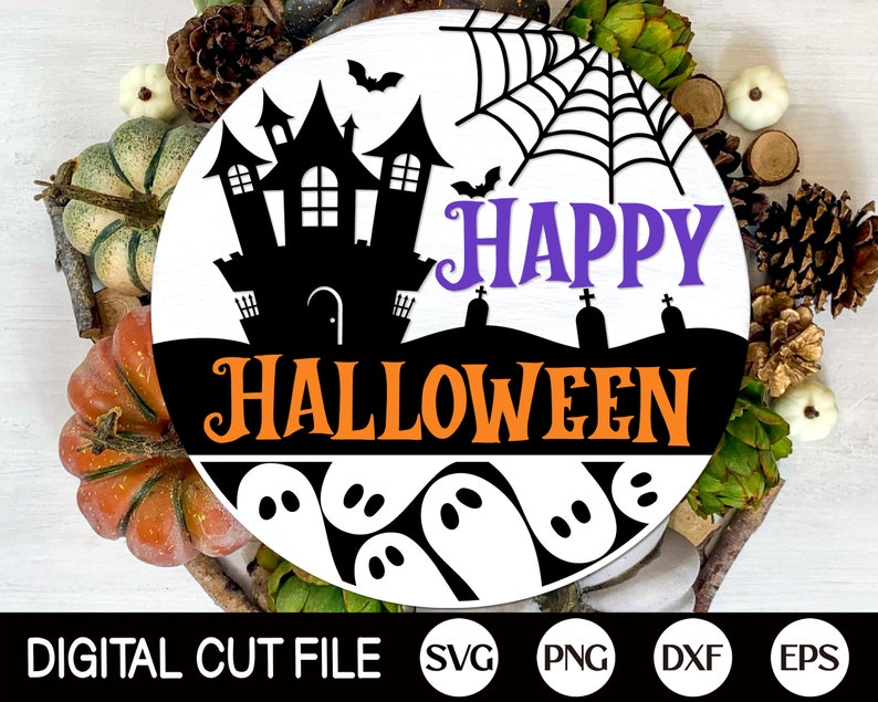 Halloween Welcome Sign Bundle, Halloween Door Hanger SVG, Ghost Svg, Spider Svg, Boo Svg, Happy Halloween Sign Svg, Glowforge Laser Cut File image 6