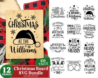 Christmas Kitchen Cutting Board Svg Bundle, Santa Tray SVG, Christmas Svg, kitchen sign, Christmas chopping board, Svg Files for Cricut