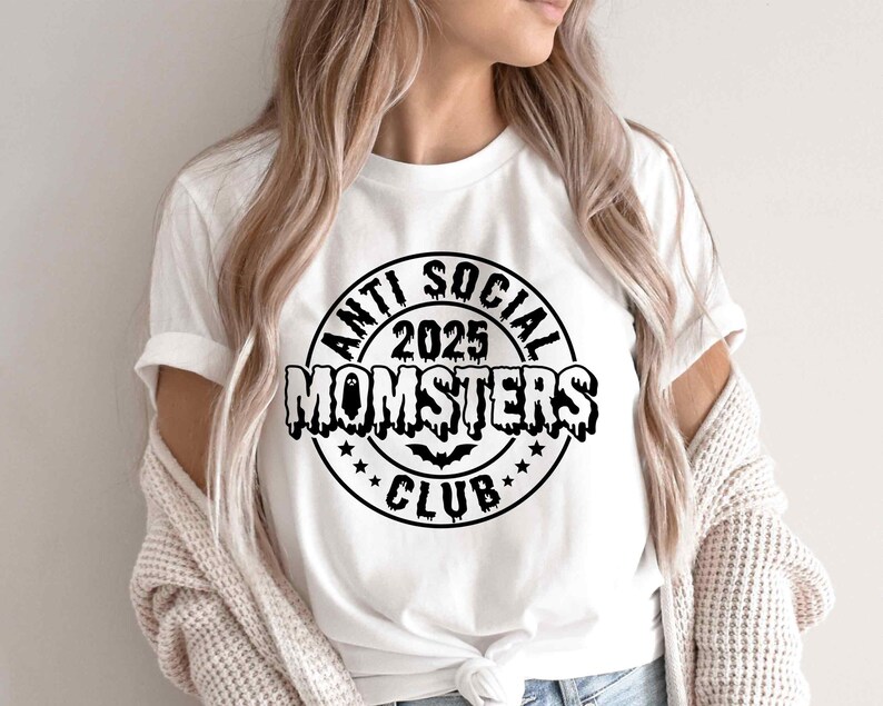 Club de Mamás Antisociales SVG, Halloween 2025 SVG, Mamás SVG, Camiseta de Mamá de Halloween SVG, Club de Mamás Antisociales PNG, Archivos SVG para Cricut imagen 2