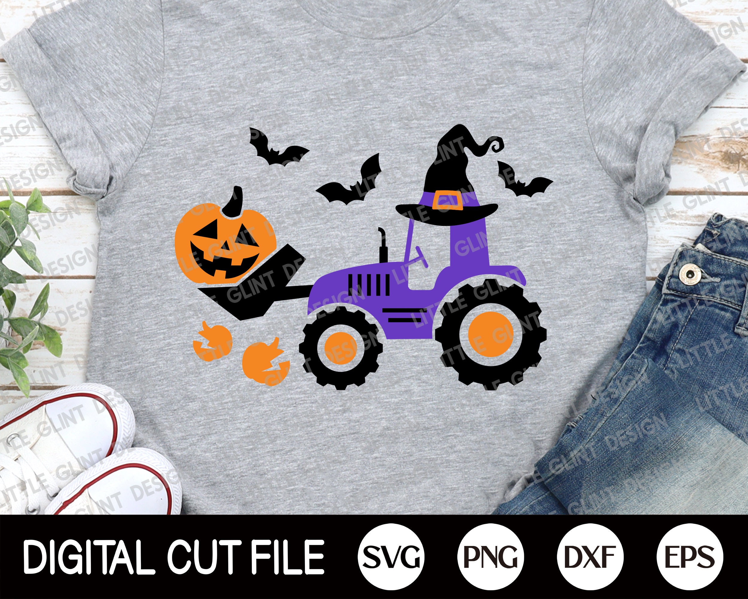 Halloween Pumpkin Tractor Svg Halloween Witch Svg Halloween - Etsy