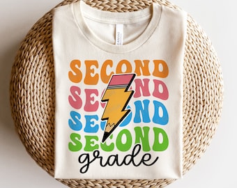 Zweite Klasse SVG PNG, zurück in die Schule SVG, Lehrer der zweiten Klasse, Erster Schultag Shirt, SVG-Dateien für Cricut