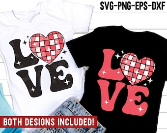 Love Heart Checker SVG, Retro Valentine SVG, Love Svg, Heart Png, Groovy Valentines Day Shirts, Svg Files for Cricut