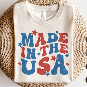 Made In The USA SVG, 4 luglio Svg, Patriotic Svg, Independence Day Png, Retro America Shirt, File Svg per Cricut