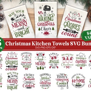 Pacote Svg de toalhas de cozinha de Natal, SVG de cozimento de Natal, citações de cozimento de avental Svg, pacote de toalhas de chá de férias, arquivos Svg para Cricut