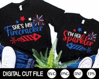 4th of july Couples Svg Bundle, I'm Hers Sparkler, independence day, Memorial day, American Lesbian Couple Shirt, USA, Svg Files For Cricut