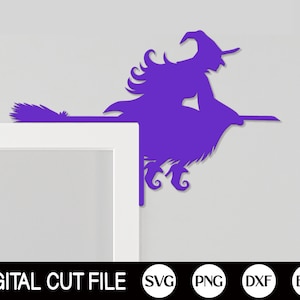 Halloween Witch Door Trim SVG, Halloween Svg, Door Corner Svg, Witch Sign, Halloween Door Decor, Glowforge Laser Cut Files