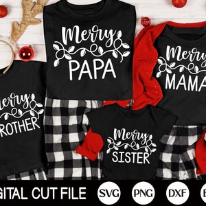 Christmas Family SVG Bundle, Merry Mama Shirt, Christmas Light, Kinder Weihnachtsgeschenk, Bruder, Schwester, Weihnachtscrew, Svg Dateien für Cricut