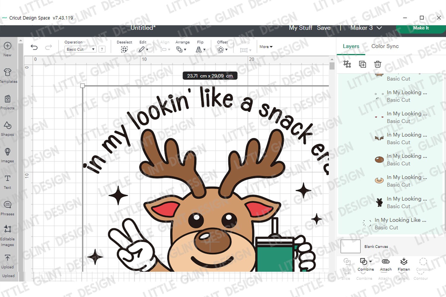 Retro Christmas Reindeer SVG PNG, in My Looking Like a Snack Era Svg ...