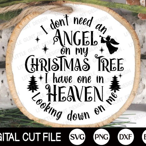 Memorial Christmas Ornament SVG, Christmas Sign Svg, Christmas Angel Svg, Christmas Tree, Memorial Ornament Cut File, Svg Files for Cricut